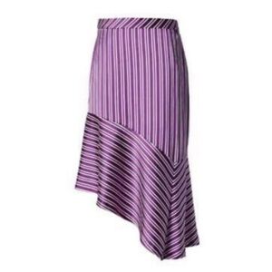 Banana Republic Purple & White Striped Asymmetrical High Low Skirt size 14